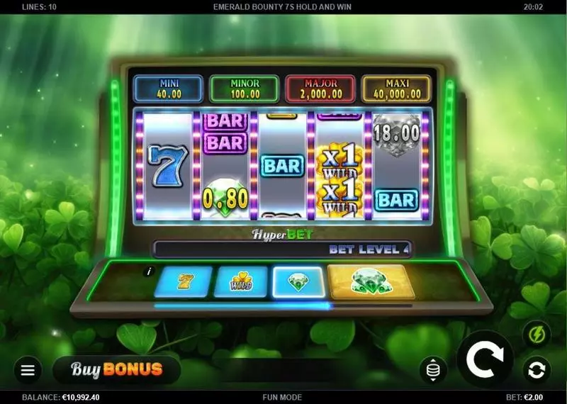  Emerald Bounty 7s Hold and Win  Real Money Slot made by Kalamba Games - Main Screen Reels