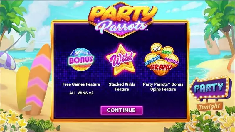  Party Parrots  Real Money Slot made by Greentube - Info and Rules