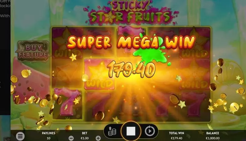  Sticky Star Fruits  Real Money Slot made by Apparat Gaming - Winning Screenshot