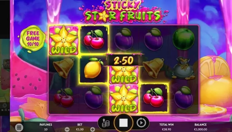  Sticky Star Fruits  Real Money Slot made by Apparat Gaming - Main Screen Reels