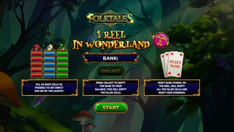 1 Reel In Wonderland  Real Money Slot made by Spinomenal - Introduction Screen