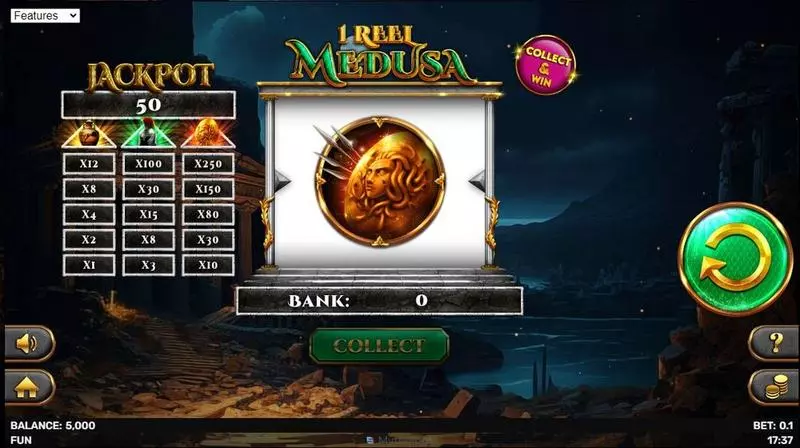 1 Reel Medusa  Real Money Slot made by Spinomenal - Main Screen Reels
