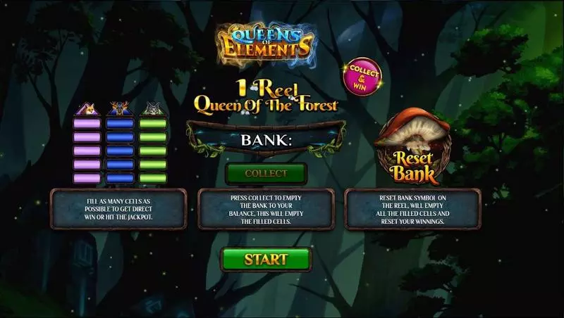 1 Reel Queen Of The Forest  Real Money Slot made by Spinomenal - Introduction Screen