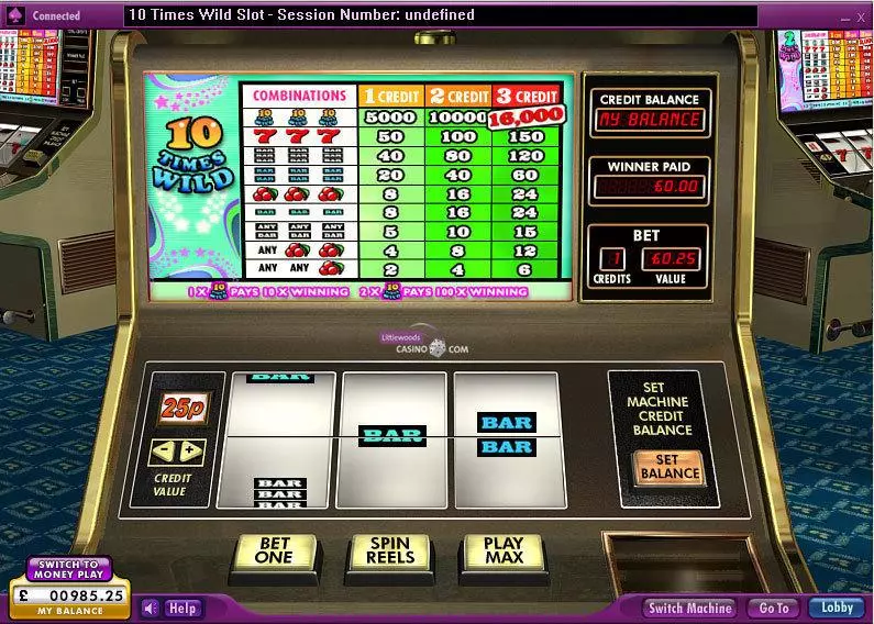 10 Times Wild  Real Money Slot made by 888 - Main Screen Reels