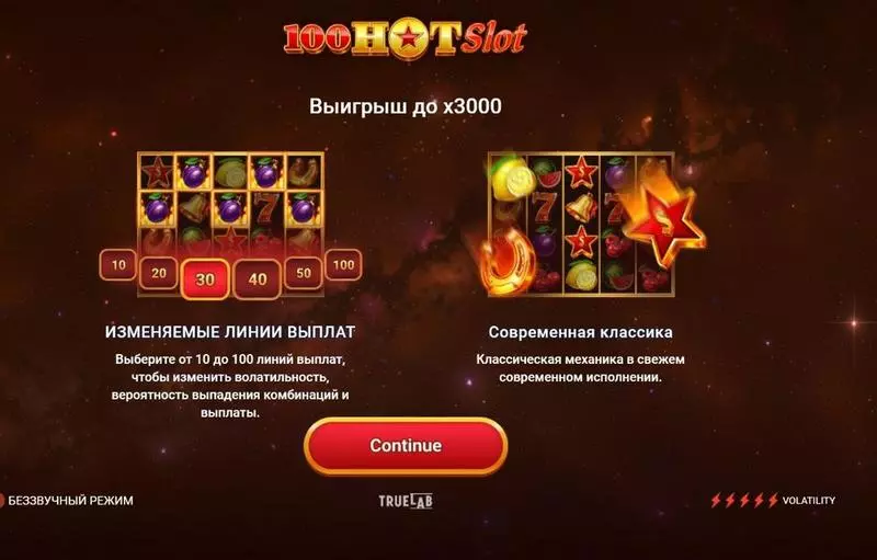 100 Hot  Real Money Slot made by TrueLab Games - Info and Rules