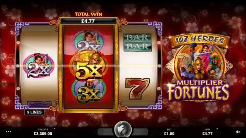 108 Heroes Multiplier Fortune  Real Money Slot made by Microgaming - Main Screen Reels