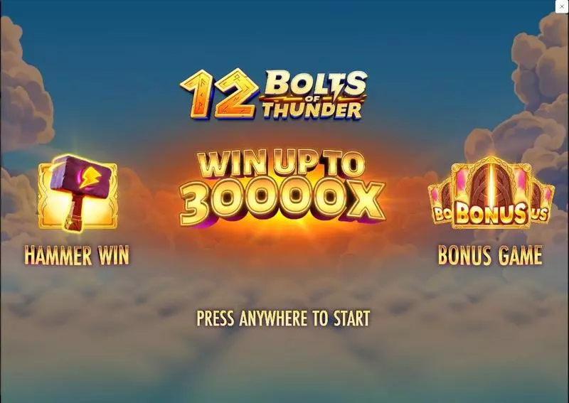 12 Bolts of Thunder  Real Money Slot made by Thunderkick - Introduction Screen
