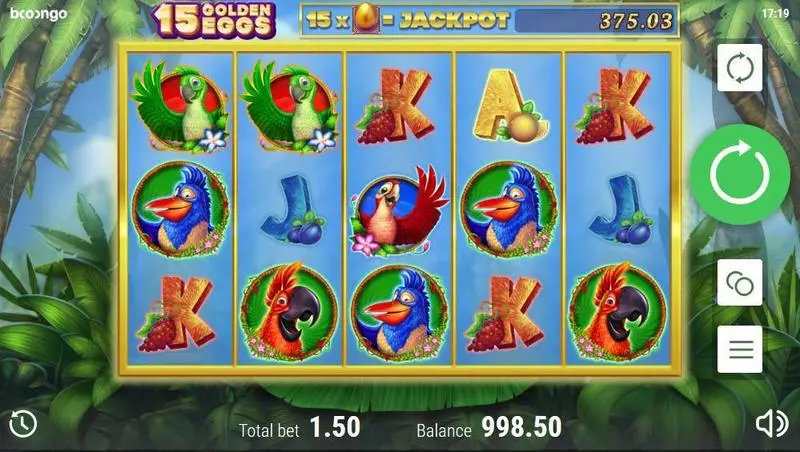 15 Golden Eggs  Real Money Slot made by Booongo - Main Screen Reels