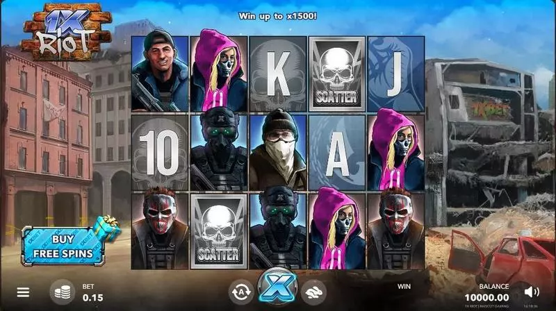 1X Riot  Real Money Slot made by Mascot Gaming - Main Screen Reels