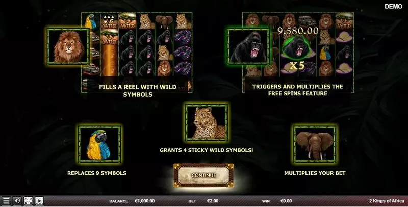 2 Kings of Africa  Real Money Slot made by Red Rake Gaming - Info and Rules