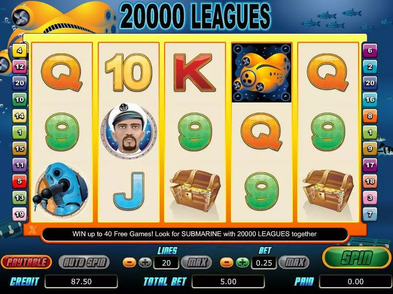 20 000 Leagues  Real Money Slot made by bwin.party - Main Screen Reels