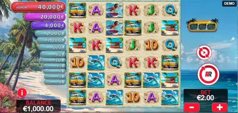 20 000 Waves  Real Money Slot made by Red Rake Gaming - Main Screen Reels