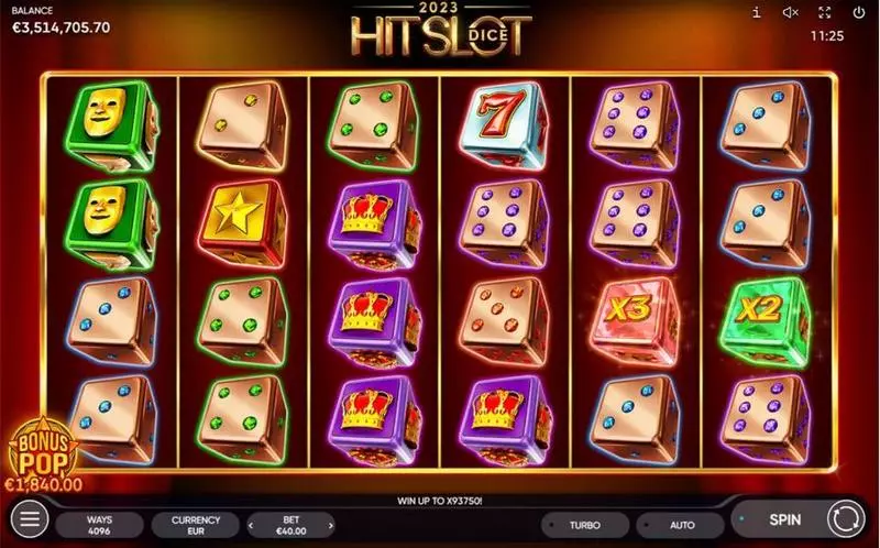 2023 Hit Slot Dice  Real Money Slot made by Endorphina - Main Screen Reels