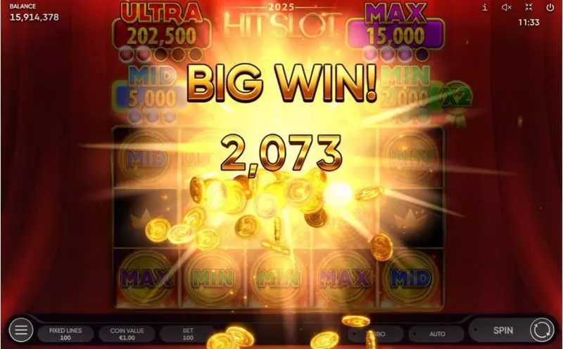 2025 Hit Slot  Real Money Slot made by Endorphina - Winning Screenshot