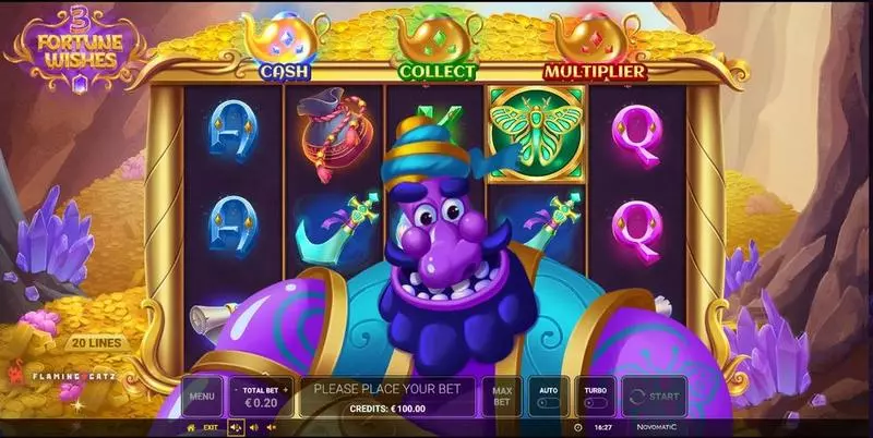 3 Fortune Wishes  Real Money Slot made by NetEnt - Main Screen Reels