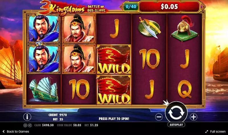 3 Kingdoms – Battle of Red Cliffs  Real Money Slot made by Pragmatic Play - Main Screen Reels