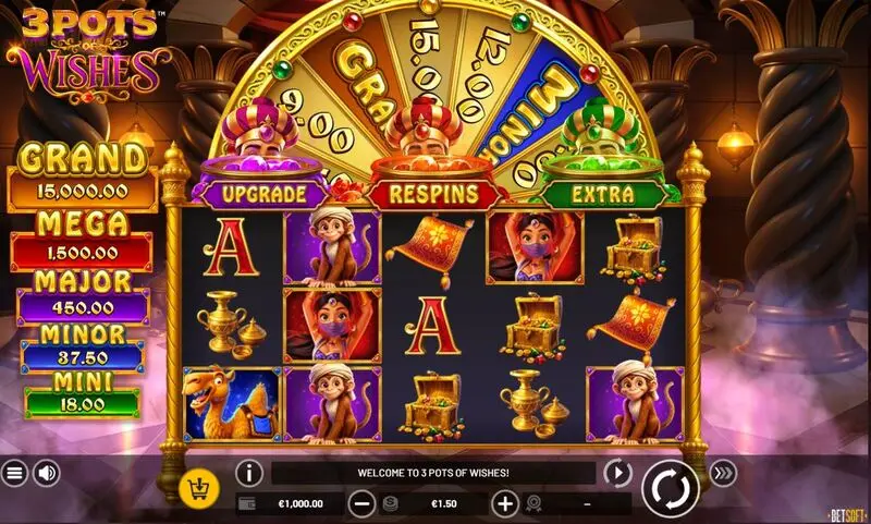 3 Pots of Wishes  Real Money Slot made by BetSoft - Main Screen Reels