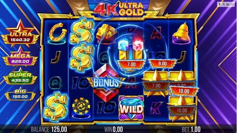 4K Ultra Gold  Real Money Slot made by 4ThePlayer - Main Screen Reels