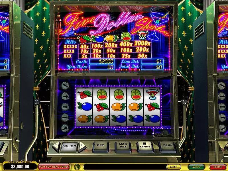 5 Dollar Shake  Real Money Slot made by PlayTech - Main Screen Reels