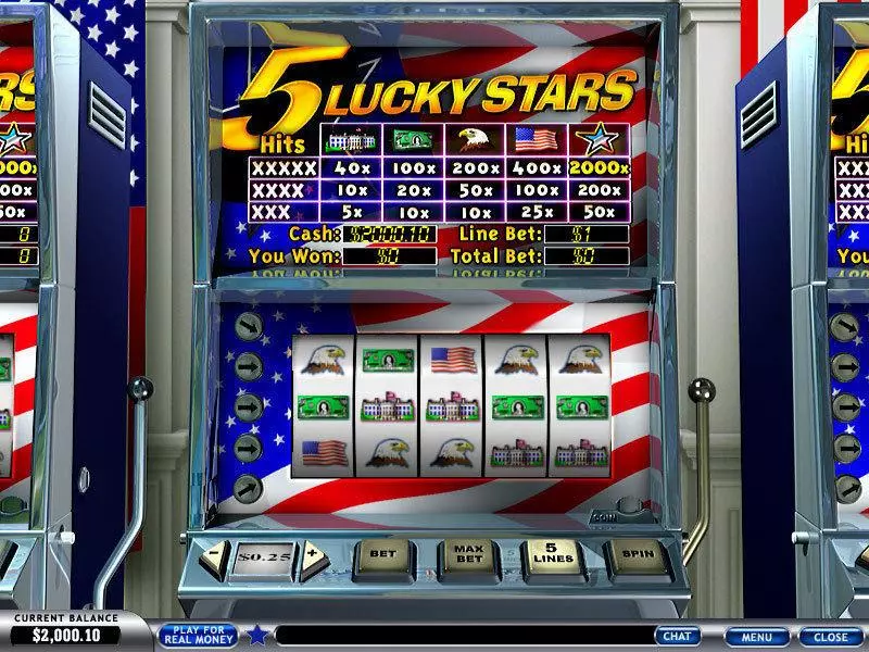 5 Lucky Stars  Real Money Slot made by PlayTech - Main Screen Reels