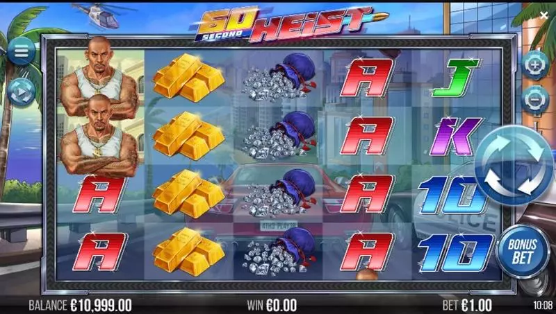 60 Second Heist  Real Money Slot made by 4ThePlayer - Main Screen Reels