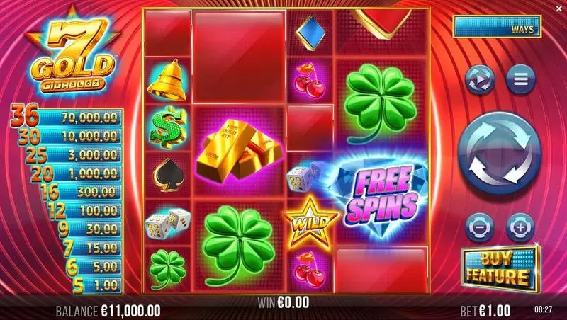 7 Gold Gigablox  Real Money Slot made by 4ThePlayer - Main Screen Reels