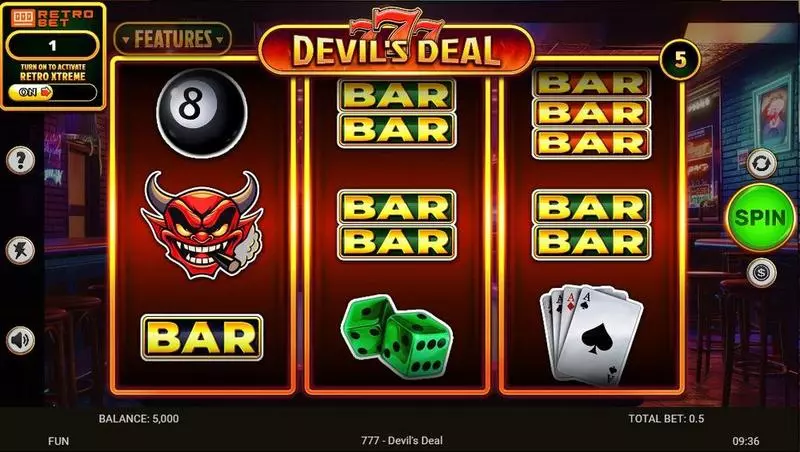 777 – Devil’s Deal  Real Money Slot made by Spinomenal - Main Screen Reels