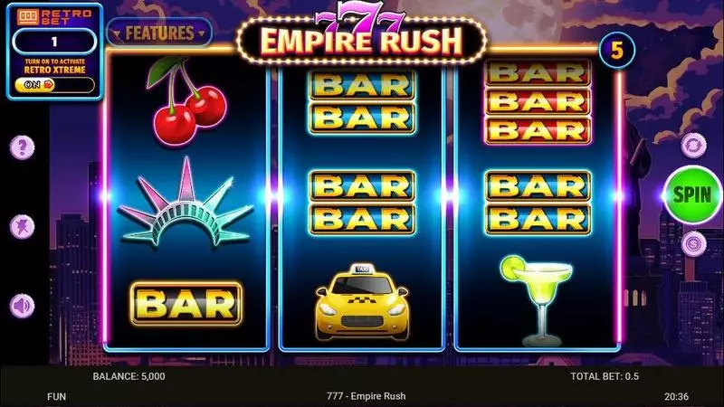 777 – Empire Rush  Real Money Slot made by Spinomenal - Main Screen Reels