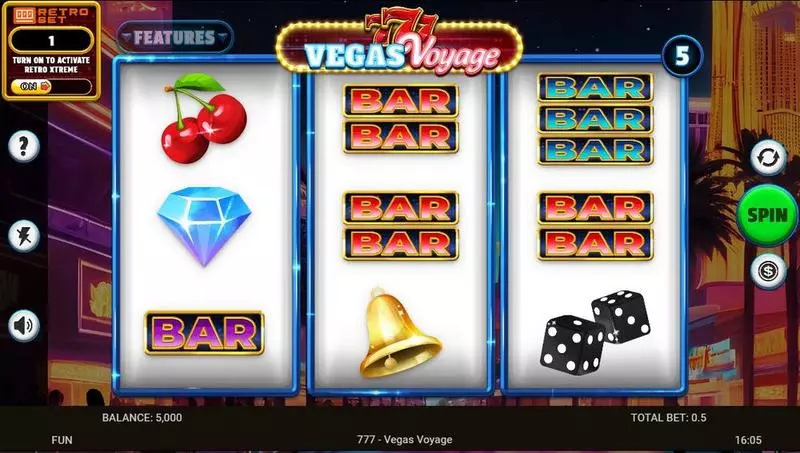 777 – Vegas Voyage  Real Money Slot made by Spinomenal - Main Screen Reels