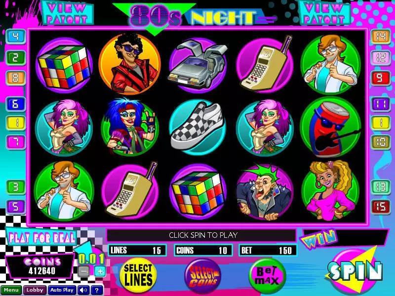 80s Night  Real Money Slot made by Wizard Gaming - Main Screen Reels