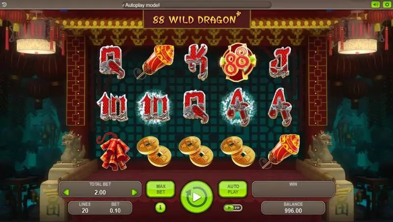 88 Wild Dragons  Real Money Slot made by Booongo - Main Screen Reels