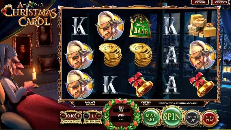 A Christmas Carol  Real Money Slot made by BetSoft - Introduction Screen