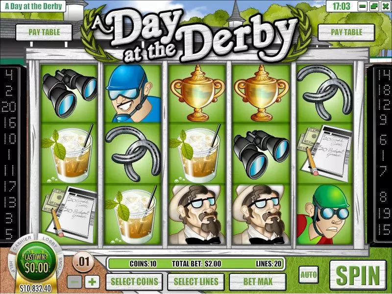 A Day at the Derby  Real Money Slot made by Rival - Main Screen Reels