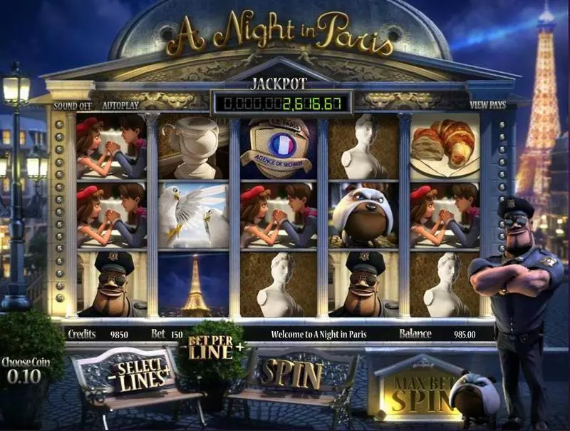 A night in Paris  Real Money Slot made by BetSoft - Introduction Screen