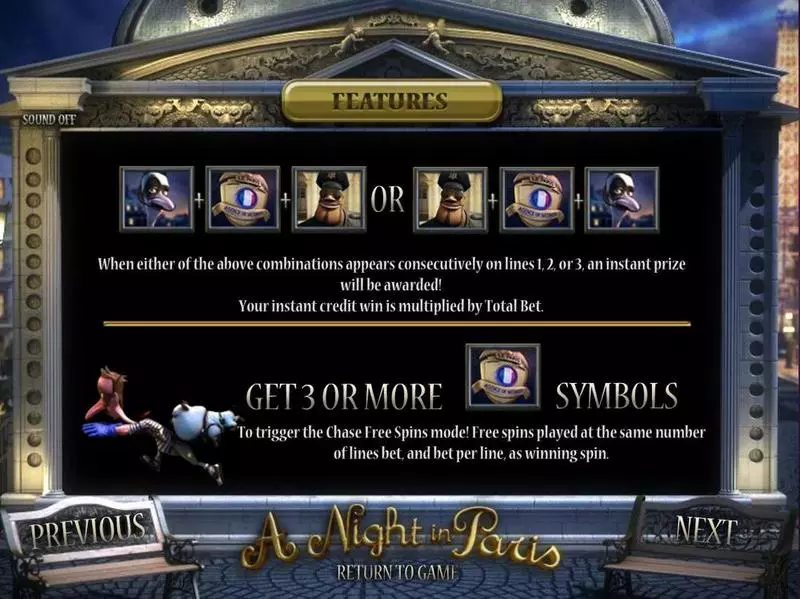 A night in Paris  Real Money Slot made by BetSoft - Info and Rules