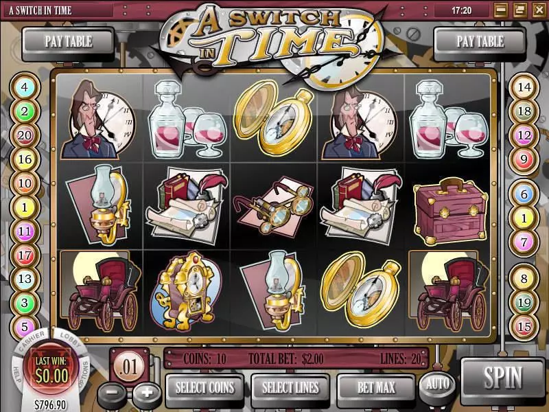 A Switch in Time  Real Money Slot made by Rival - Main Screen Reels