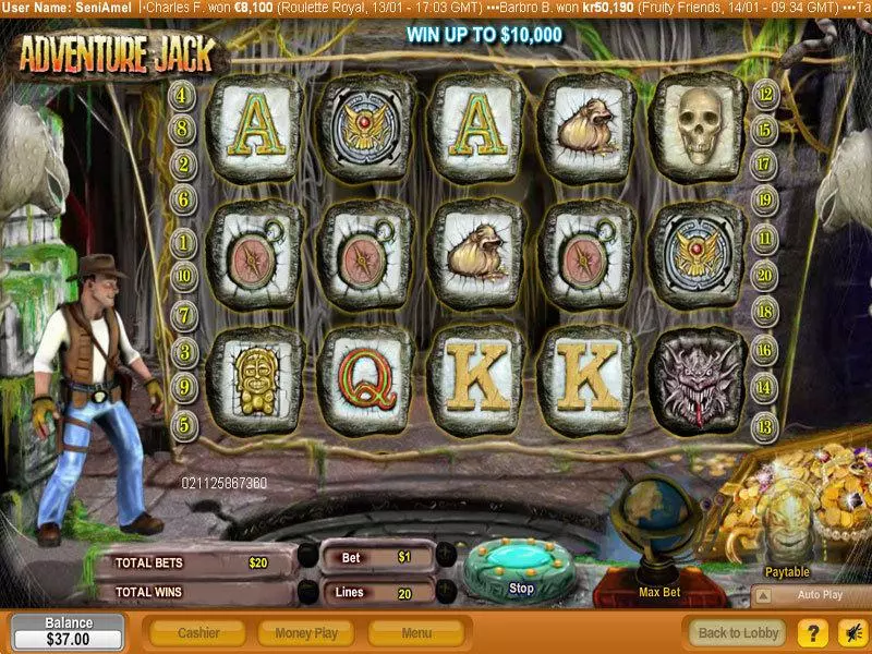 Adventure Jack  Real Money Slot made by NeoGames - Main Screen Reels