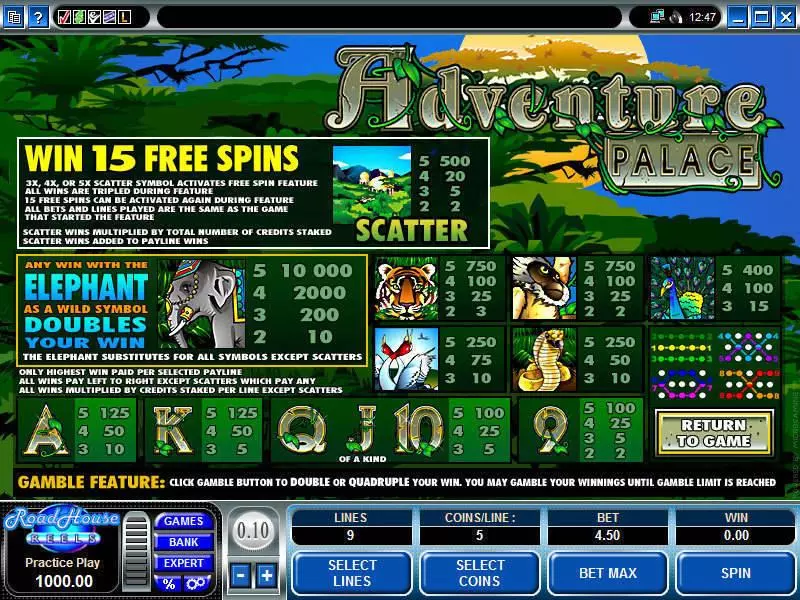 Adventure Palace  Real Money Slot made by Microgaming - Info and Rules