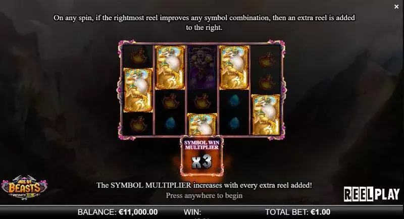 Age of Beasts Infinity Reels  Real Money Slot made by ReelPlay - Info and Rules