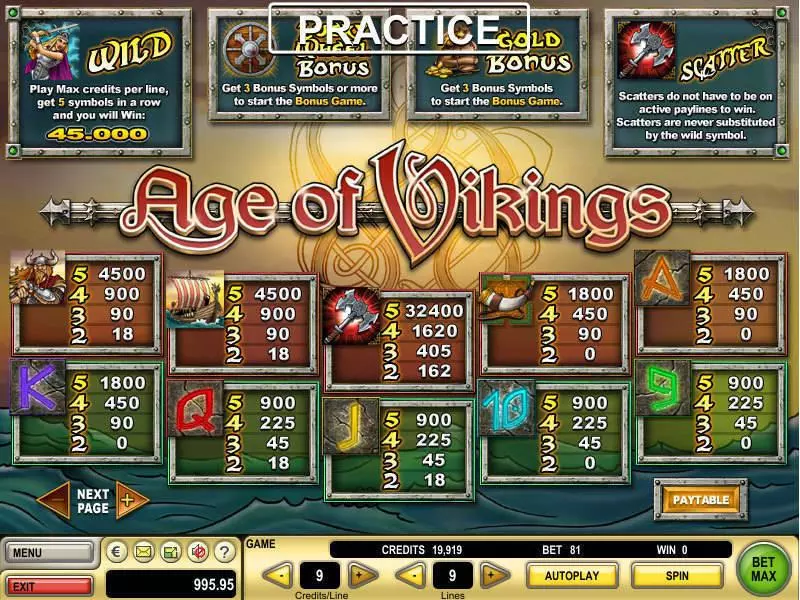 Age of Vikings  Real Money Slot made by GTECH - Info and Rules