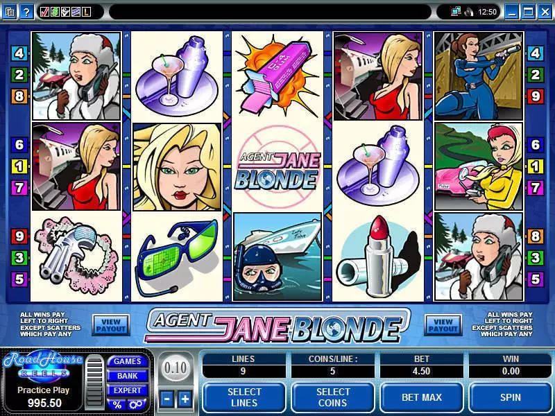 Agent Jane Blonde  Real Money Slot made by Microgaming - Main Screen Reels