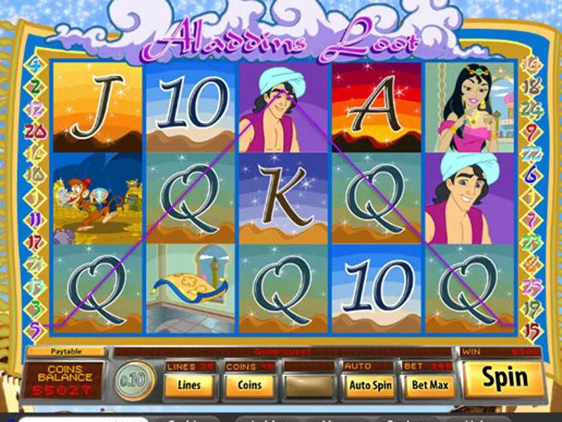 Aladdins Loot  Real Money Slot made by Saucify - Main Screen Reels