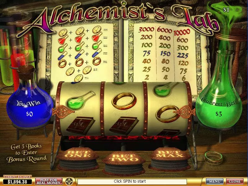 Alchemists Lab  Real Money Slot made by PlayTech - Main Screen Reels