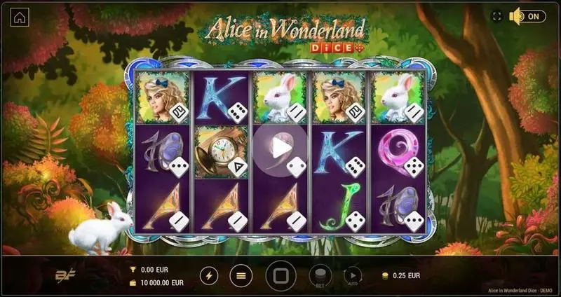 Alice in Wonderland Dice  Real Money Slot made by BF Games - Main Screen Reels