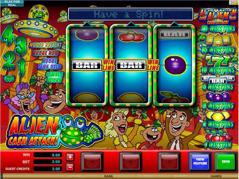 Alien Cash Attack  Real Money Slot made by Microgaming - Main Screen Reels