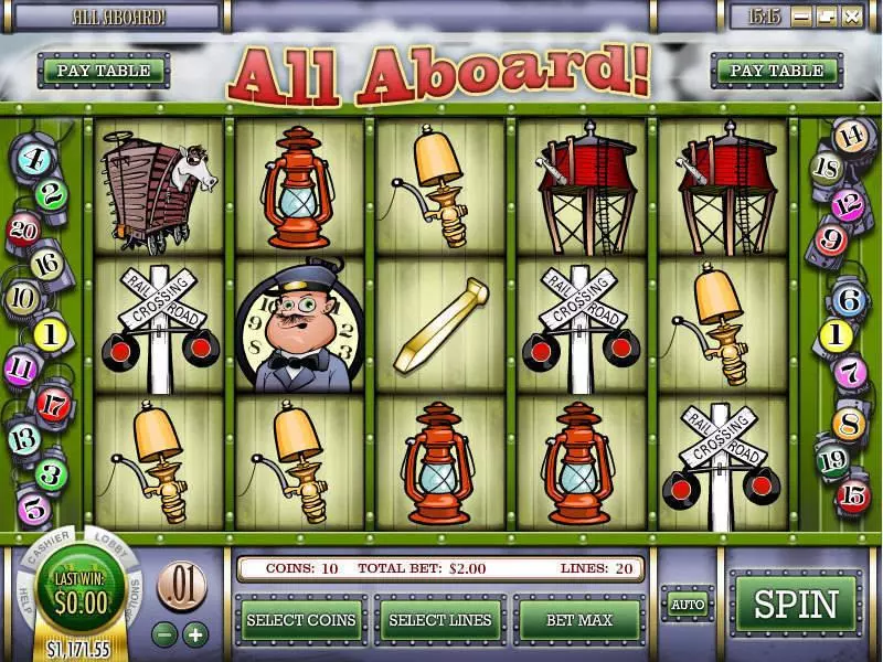 All Aboard  Real Money Slot made by Rival - Main Screen Reels