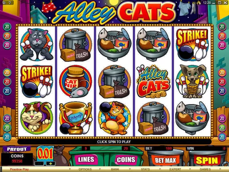 Alley Cats  Real Money Slot made by Microgaming - Main Screen Reels
