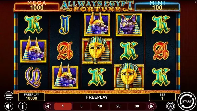 Allways Egypt Fortune  Real Money Slot made by 1Spin4Win - Main Screen Reels