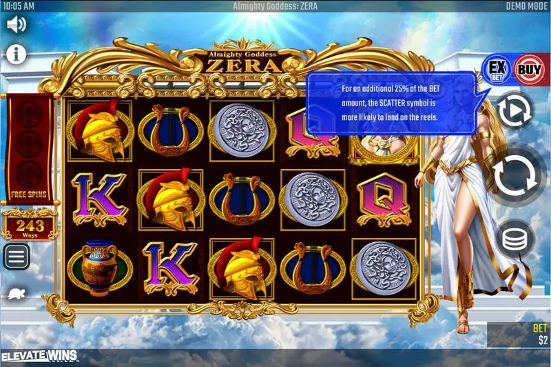 Almighty Goddess ZERA  Real Money Slot made by Win Fast Games - Main Screen Reels