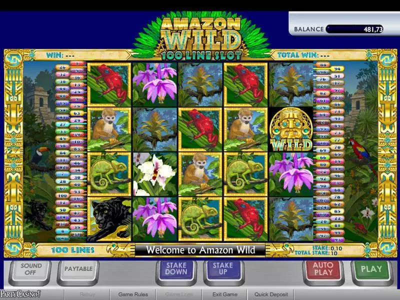 Amazon Wild  Real Money Slot made by bwin.party - Main Screen Reels